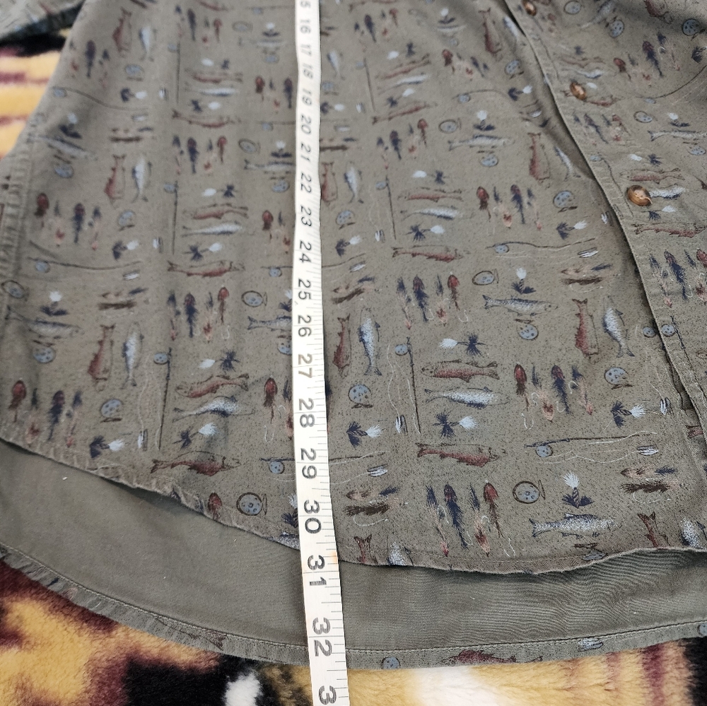 Woolrich Olive Fly Fishing Collar Longsleeve Button Down Men's Shirt Size XXL - Picture 7 of 7